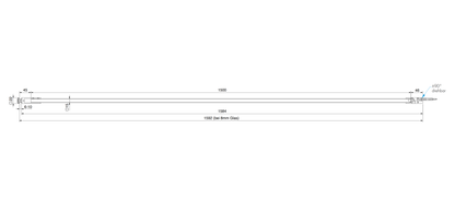 Stabilisatiestang set glas-wand 1500 mm - 8798 - Technische Tekening
